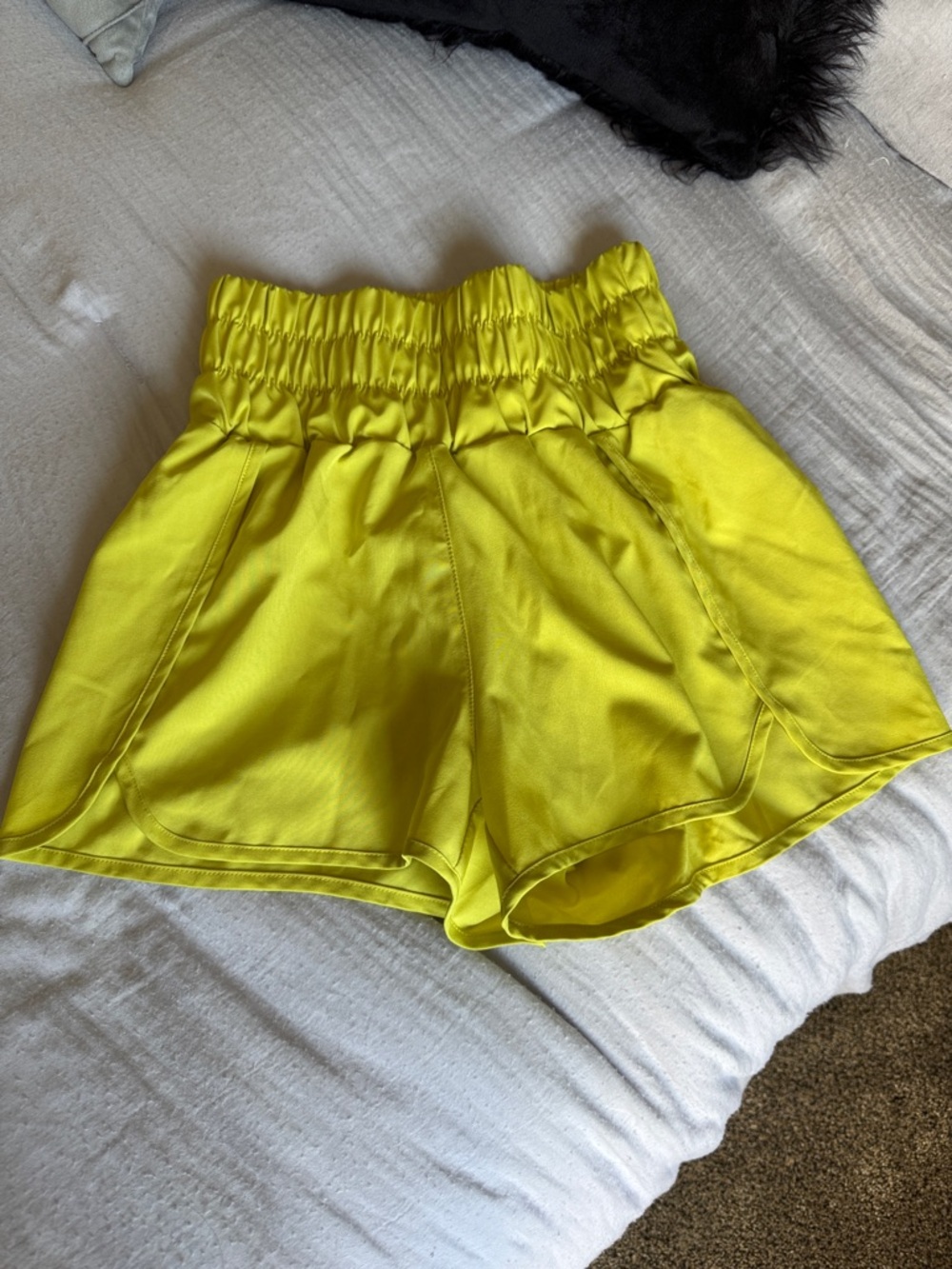High-Waist Neon Paperbag Shorts